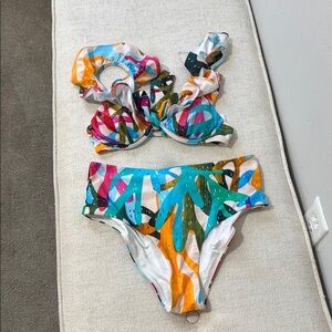 NWOT Milly Blue and Green Bikini Swimwear